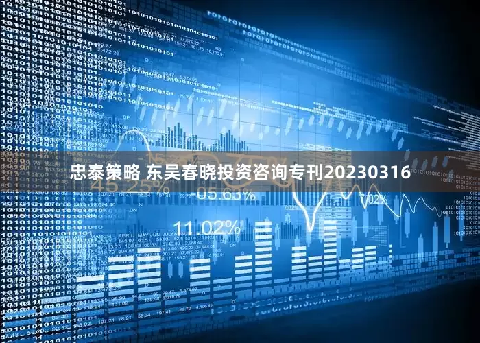 忠泰策略 东吴春晓投资咨询专刊20230316